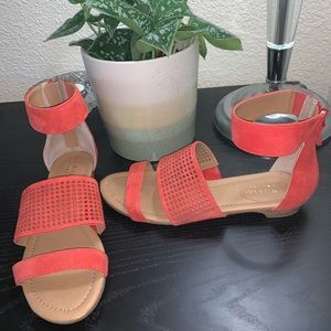 Strappy Suede Sandals by Isaac Mizrahi
